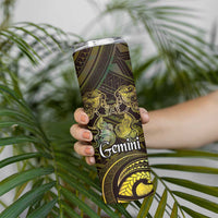 Personalised Polynesia Zodiac Gemini Skinny Tumbler Galaxy Polynesian Pattern Chest Tattoo Style