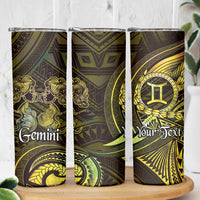 Personalised Polynesia Zodiac Gemini Skinny Tumbler Galaxy Polynesian Pattern Chest Tattoo Style