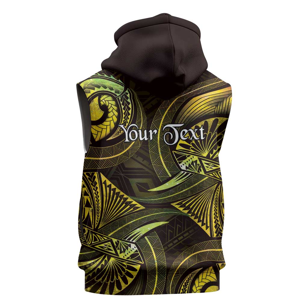 Personalised Polynesia Zodiac Gemini Sleeveless Zip Hoodie Galaxy Polynesian Pattern Chest Tattoo Style