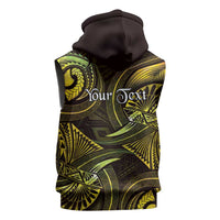 Personalised Polynesia Zodiac Gemini Sleeveless Zip Hoodie Galaxy Polynesian Pattern Chest Tattoo Style