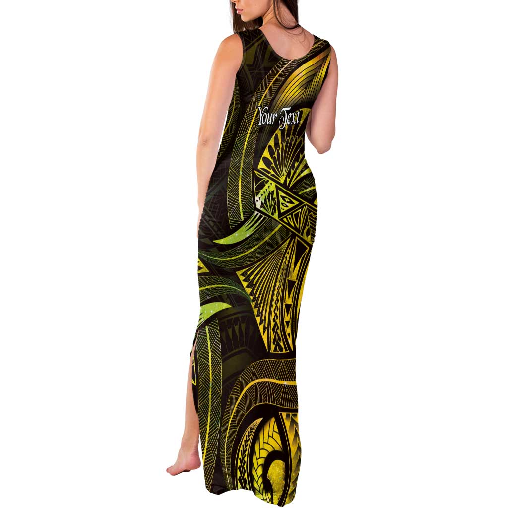 Personalised Polynesia Zodiac Gemini Tank Maxi Dress Galaxy Polynesian Pattern Chest Tattoo Style