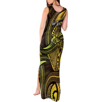Personalised Polynesia Zodiac Gemini Tank Maxi Dress Galaxy Polynesian Pattern Chest Tattoo Style