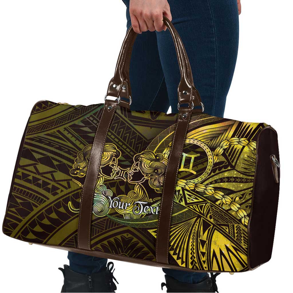 Personalised Polynesia Zodiac Gemini Travel Bag Galaxy Polynesian Pattern Chest Tattoo Style