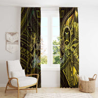 Personalised Polynesia Zodiac Gemini Window Curtain Galaxy Polynesian Pattern Chest Tattoo Style