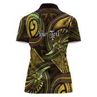 Personalised Polynesia Zodiac Gemini Women Polo Shirt Galaxy Polynesian Pattern Chest Tattoo Style