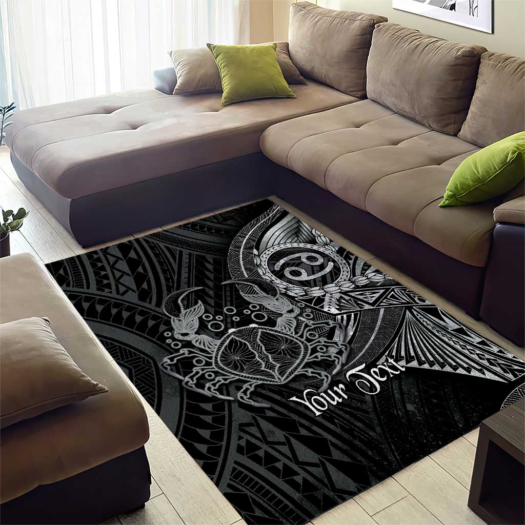 Personalised Polynesia Zodiac Cancer Area Rug Galaxy Polynesian Pattern Chest Tattoo Style