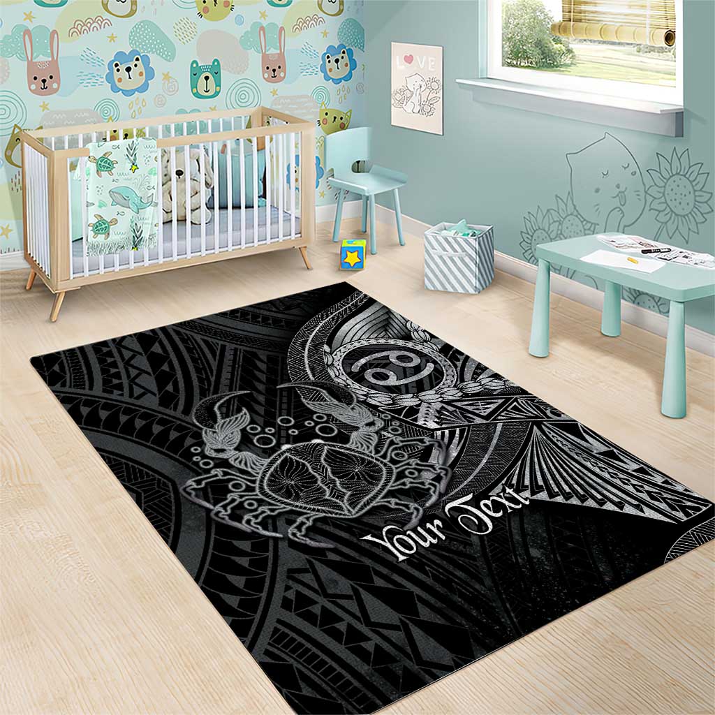 Personalised Polynesia Zodiac Cancer Area Rug Galaxy Polynesian Pattern Chest Tattoo Style