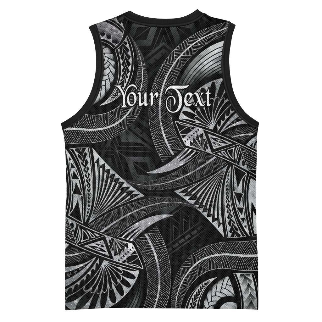 Personalised Polynesia Zodiac Cancer Basketball Jersey Galaxy Polynesian Pattern Chest Tattoo Style