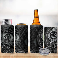 Personalised Polynesia Zodiac Cancer 4 in 1 Can Cooler Tumbler Galaxy Polynesian Pattern Chest Tattoo Style