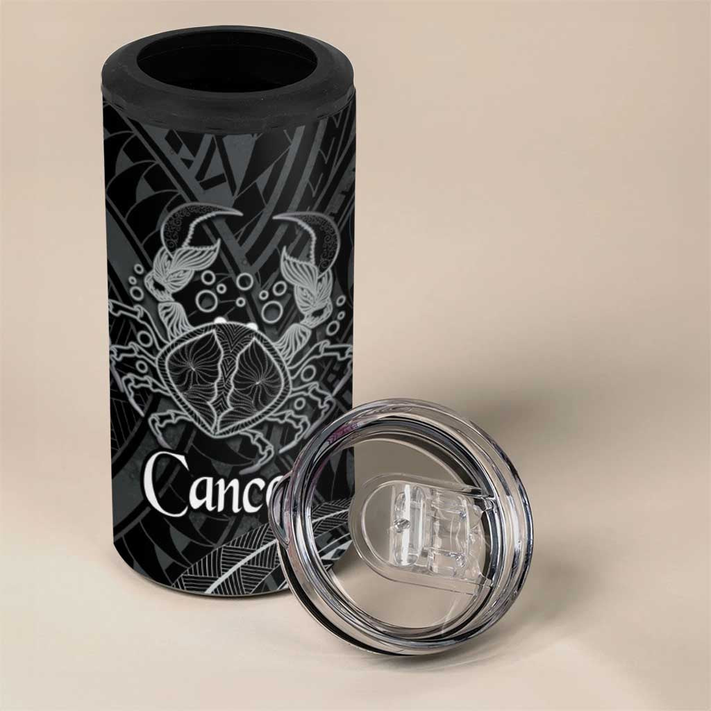 Personalised Polynesia Zodiac Cancer 4 in 1 Can Cooler Tumbler Galaxy Polynesian Pattern Chest Tattoo Style