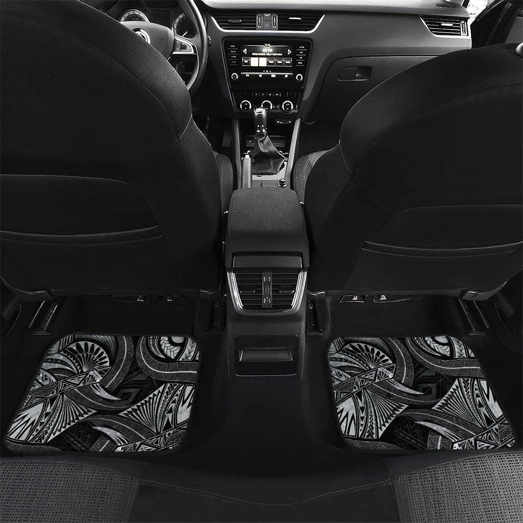 Personalised Polynesia Zodiac Cancer Car Mats Galaxy Polynesian Pattern Chest Tattoo Style LT14 Set 2pcs - Back Black - Polynesian Pride