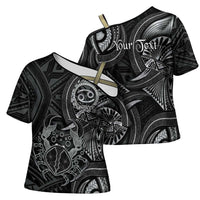 Personalised Polynesia Zodiac Cancer Cross Shoulder Shirt Galaxy Polynesian Pattern Chest Tattoo Style