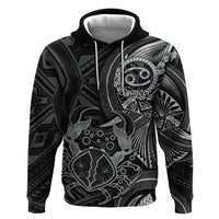 Personalised Polynesia Zodiac Cancer Hoodie Galaxy Polynesian Pattern Chest Tattoo Style