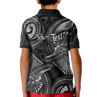 Personalised Polynesia Zodiac Cancer Kid Polo Shirt Galaxy Polynesian Pattern Chest Tattoo Style