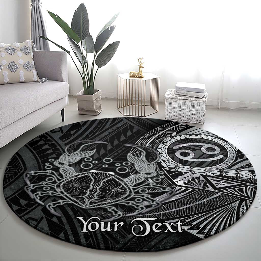 Personalised Polynesia Zodiac Cancer Round Carpet Galaxy Polynesian Pattern Chest Tattoo Style