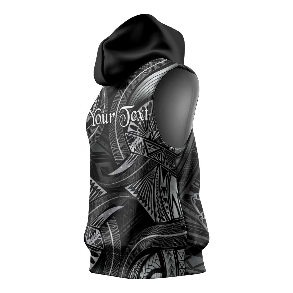 Personalised Polynesia Zodiac Cancer Sleeveless Hoodie Galaxy Polynesian Pattern Chest Tattoo Style