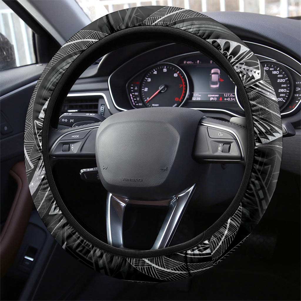 Polynesia Zodiac Cancer Steering Wheel Cover Galaxy Polynesian Pattern Chest Tattoo Style