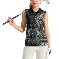 Personalised Polynesia Zodiac Cancer Women Sleeveless Polo Shirt Galaxy Polynesian Pattern Chest Tattoo Style
