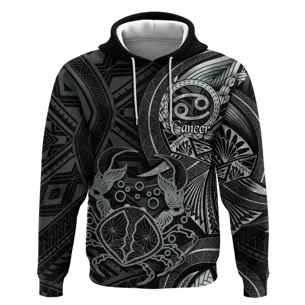 Personalised Polynesia Zodiac Cancer Zip Hoodie Galaxy Polynesian Pattern Chest Tattoo Style