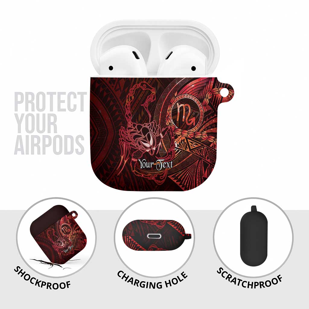 Personalised Polynesia Zodiac Scorpio AirPods Case Galaxy Polynesian Pattern Chest Tattoo Style