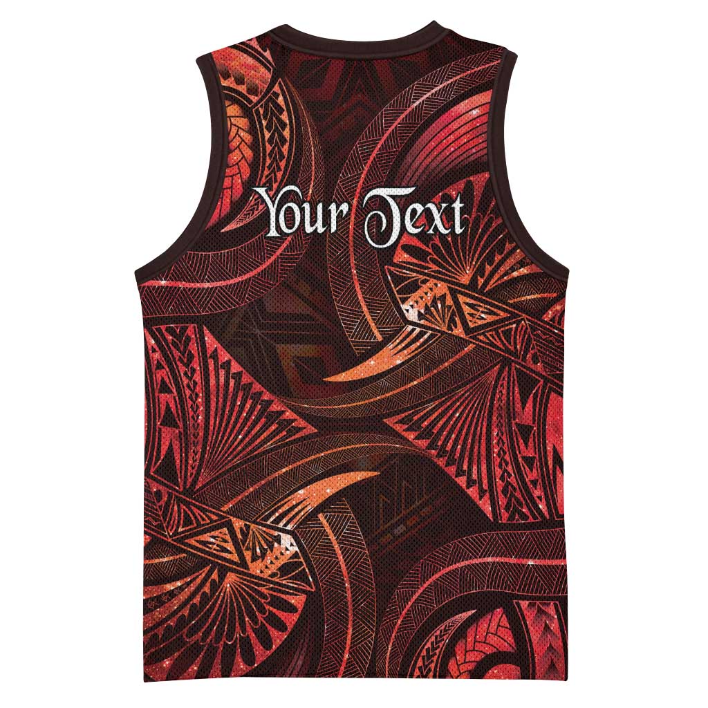 Personalised Polynesia Zodiac Scorpio Basketball Jersey Galaxy Polynesian Pattern Chest Tattoo Style