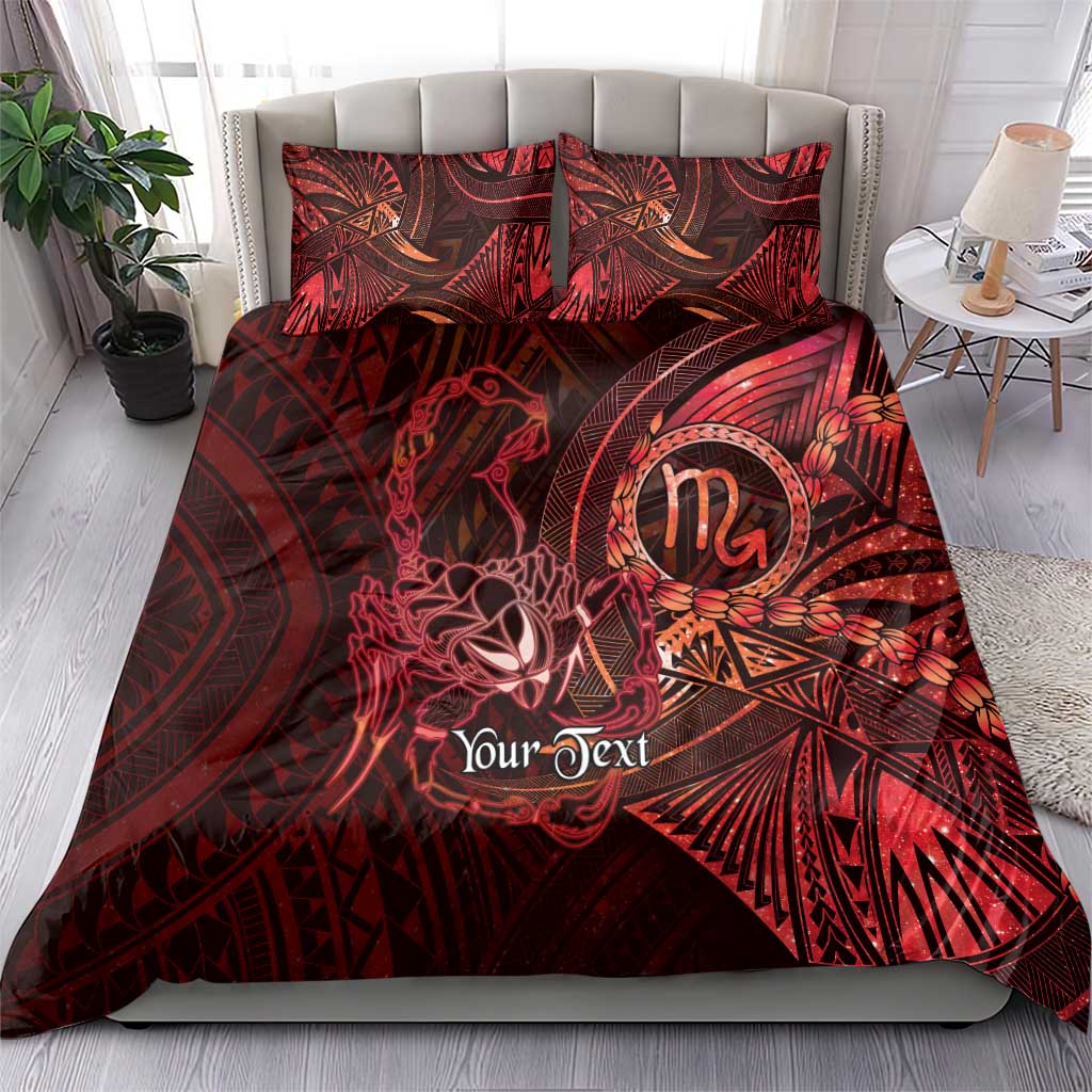 Personalised Polynesia Zodiac Scorpio Bedding Set Galaxy Polynesian Pattern Chest Tattoo Style