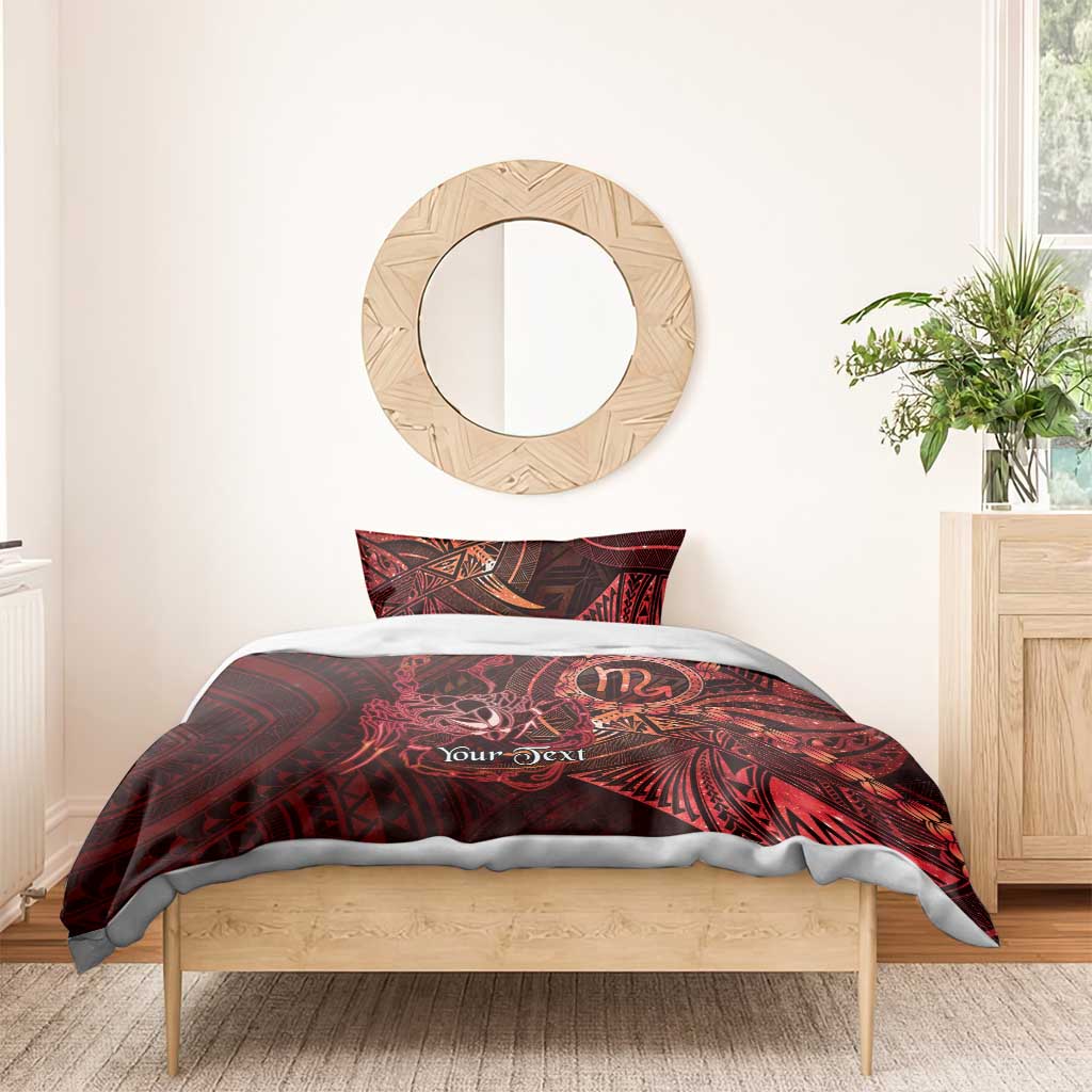 Personalised Polynesia Zodiac Scorpio Bedding Set Galaxy Polynesian Pattern Chest Tattoo Style