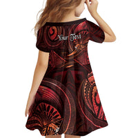 Personalised Polynesia Zodiac Scorpio Family Matching Off Shoulder Maxi Dress and Hawaiian Shirt Galaxy Polynesian Pattern Chest Tattoo Style