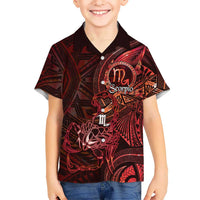 Personalised Polynesia Zodiac Scorpio Family Matching Short Sleeve Bodycon Dress and Hawaiian Shirt Galaxy Polynesian Pattern Chest Tattoo Style