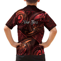 Personalised Polynesia Zodiac Scorpio Family Matching Summer Maxi Dress and Hawaiian Shirt Galaxy Polynesian Pattern Chest Tattoo Style