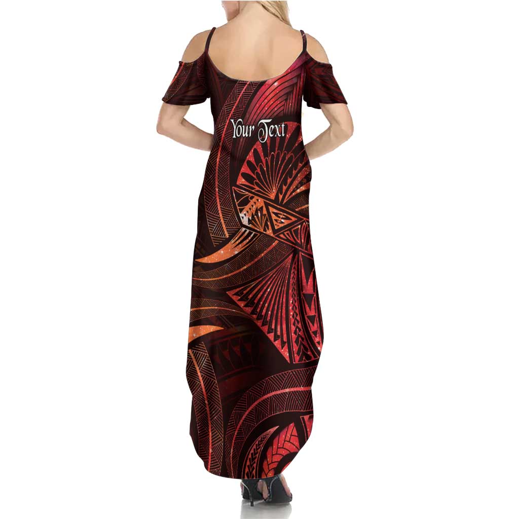 Personalised Polynesia Zodiac Scorpio Family Matching Summer Maxi Dress and Hawaiian Shirt Galaxy Polynesian Pattern Chest Tattoo Style