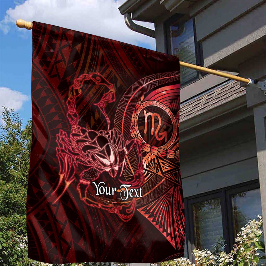 Personalised Polynesia Zodiac Scorpio Garden Flag Galaxy Polynesian Pattern Chest Tattoo Style
