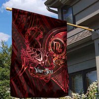 Personalised Polynesia Zodiac Scorpio Garden Flag Galaxy Polynesian Pattern Chest Tattoo Style