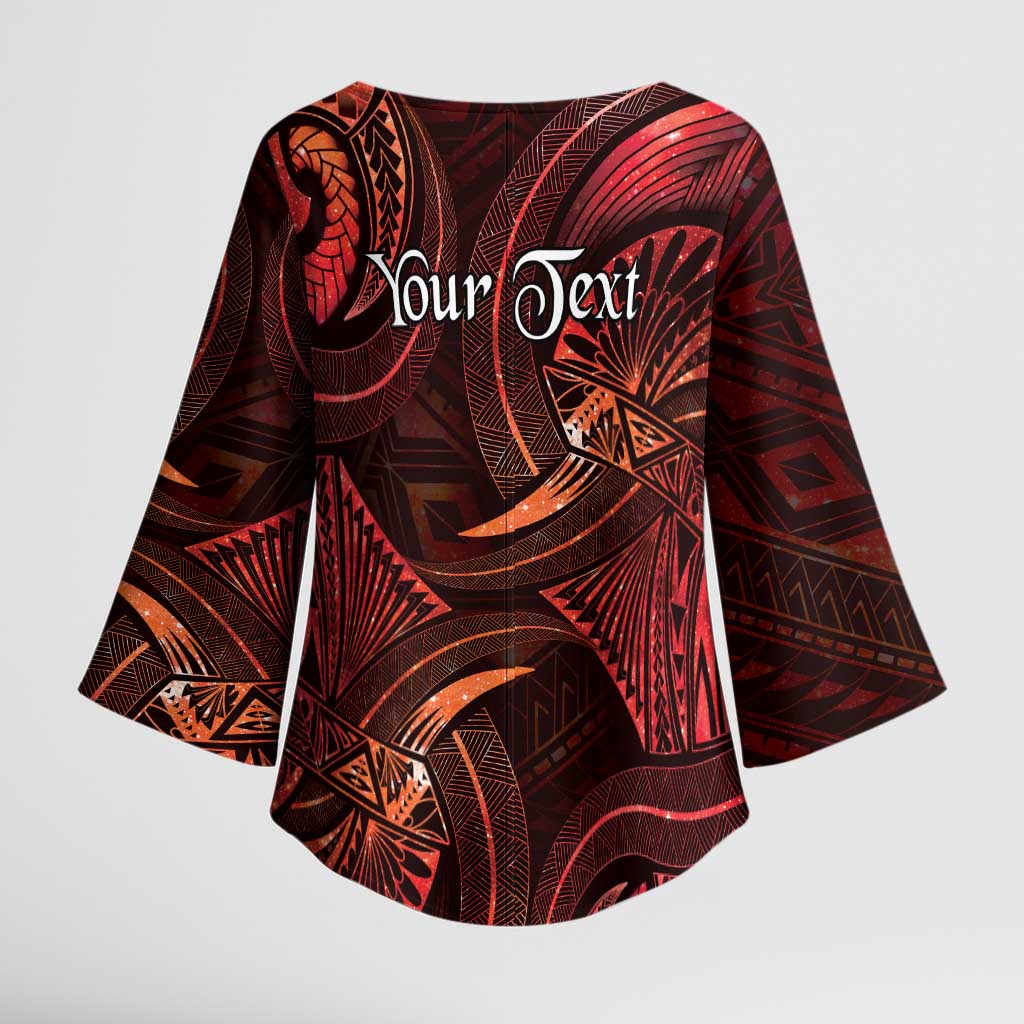 Personalised Polynesia Zodiac Scorpio Kimono Sleeve Blouse Galaxy Polynesian Pattern Chest Tattoo Style