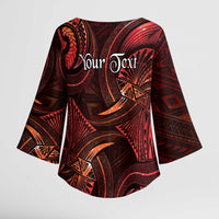 Personalised Polynesia Zodiac Scorpio Kimono Sleeve Blouse Galaxy Polynesian Pattern Chest Tattoo Style