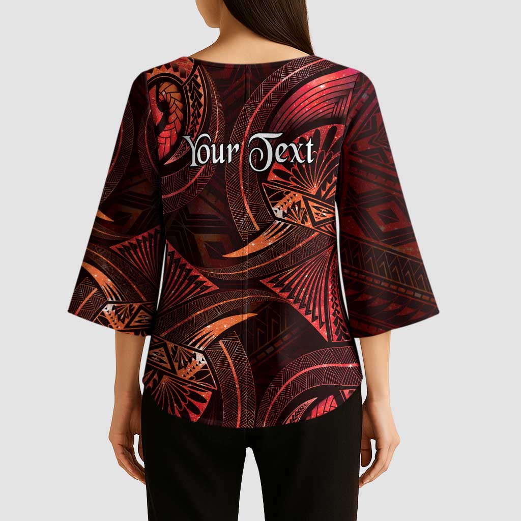 Personalised Polynesia Zodiac Scorpio Kimono Sleeve Blouse Galaxy Polynesian Pattern Chest Tattoo Style