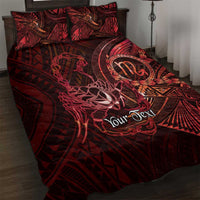 Personalised Polynesia Zodiac Scorpio Quilt Bed Set Galaxy Polynesian Pattern Chest Tattoo Style