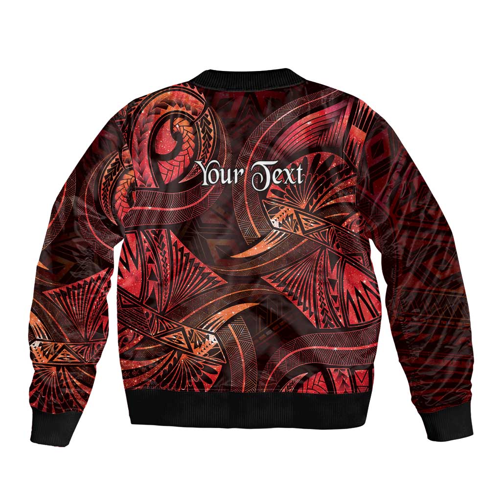 Personalised Polynesia Zodiac Scorpio Sleeve Zip Bomber Jacket Galaxy Polynesian Pattern Chest Tattoo Style