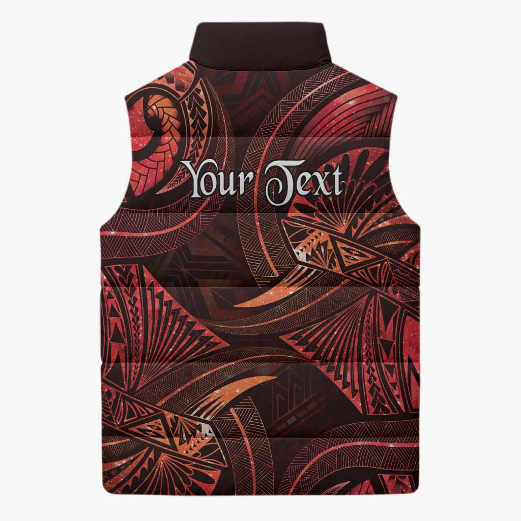Personalised Polynesia Zodiac Scorpio Sleeveless Puffer Jacket Galaxy Polynesian Pattern Chest Tattoo Style
