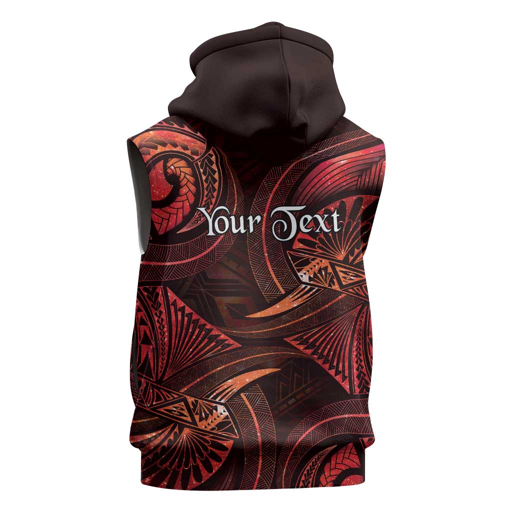 Personalised Polynesia Zodiac Scorpio Sleeveless Zip Hoodie Galaxy Polynesian Pattern Chest Tattoo Style
