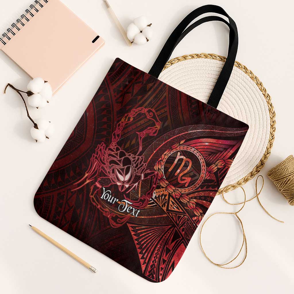 Personalised Polynesia Zodiac Scorpio Tote Bag Galaxy Polynesian Pattern Chest Tattoo Style