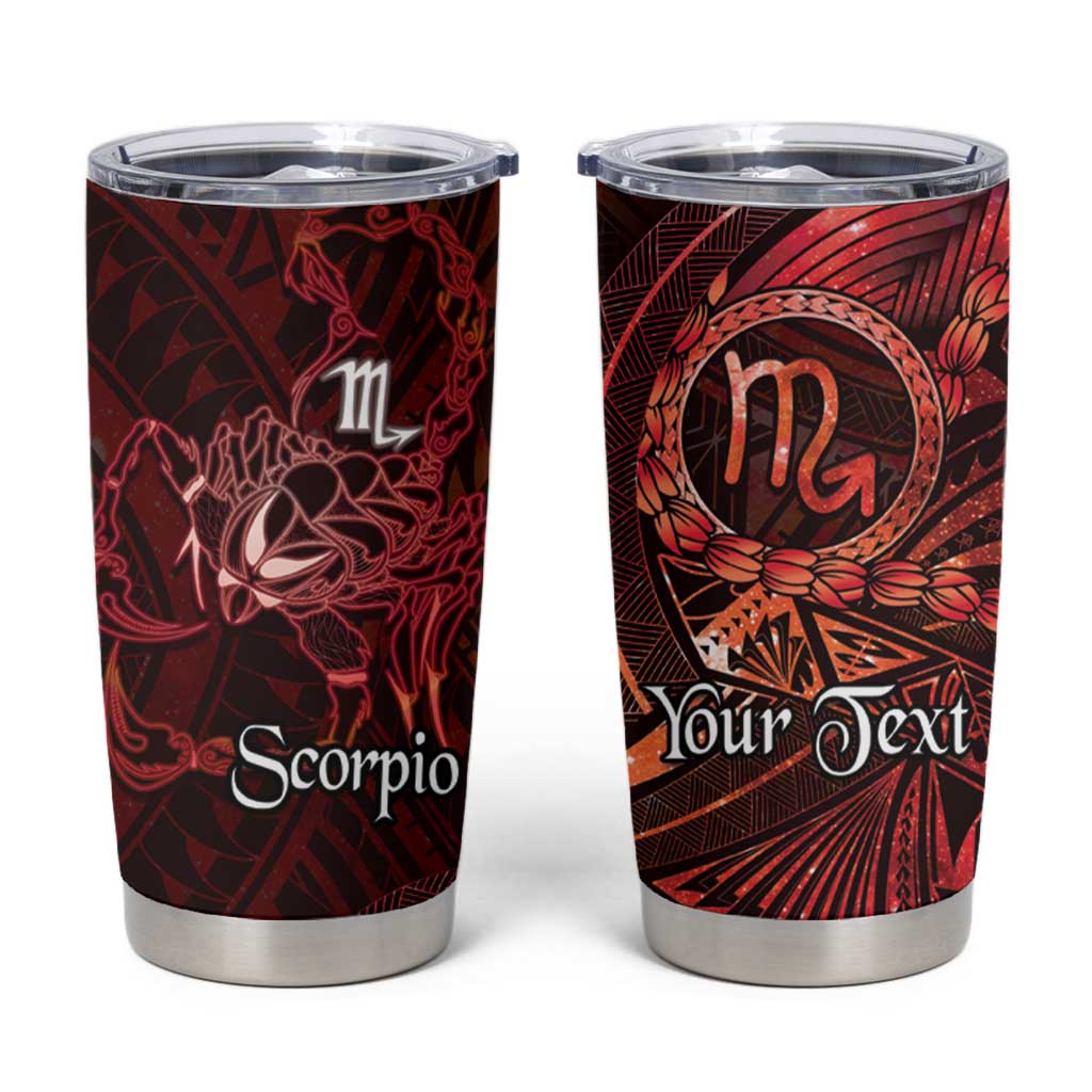 Personalised Polynesia Zodiac Scorpio Tumbler Cup Galaxy Polynesian Pattern Chest Tattoo Style
