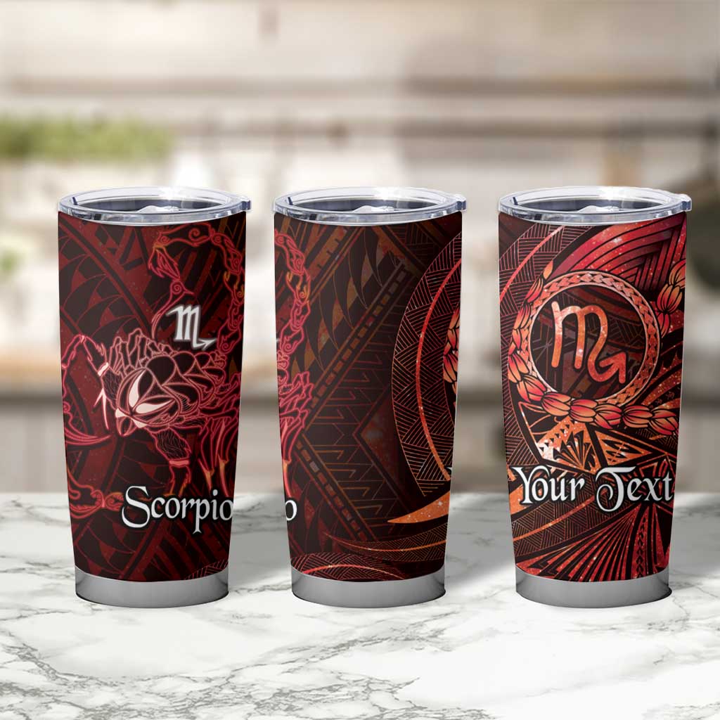 Personalised Polynesia Zodiac Scorpio Tumbler Cup Galaxy Polynesian Pattern Chest Tattoo Style