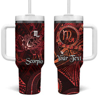 Personalised Polynesia Zodiac Scorpio Tumbler With Handle Galaxy Polynesian Pattern Chest Tattoo Style