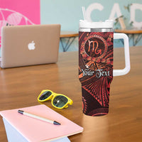 Personalised Polynesia Zodiac Scorpio Tumbler With Handle Galaxy Polynesian Pattern Chest Tattoo Style