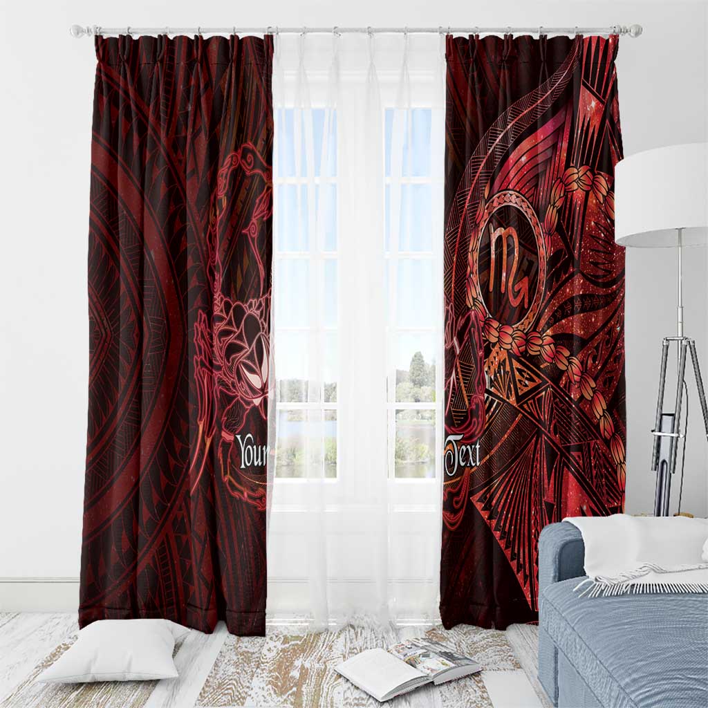 Personalised Polynesia Zodiac Scorpio Window Curtain Galaxy Polynesian Pattern Chest Tattoo Style