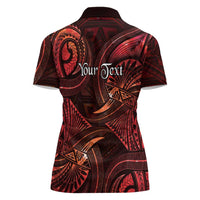 Personalised Polynesia Zodiac Scorpio Women Polo Shirt Galaxy Polynesian Pattern Chest Tattoo Style