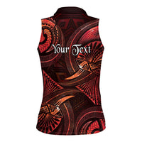 Personalised Polynesia Zodiac Scorpio Women Sleeveless Polo Shirt Galaxy Polynesian Pattern Chest Tattoo Style