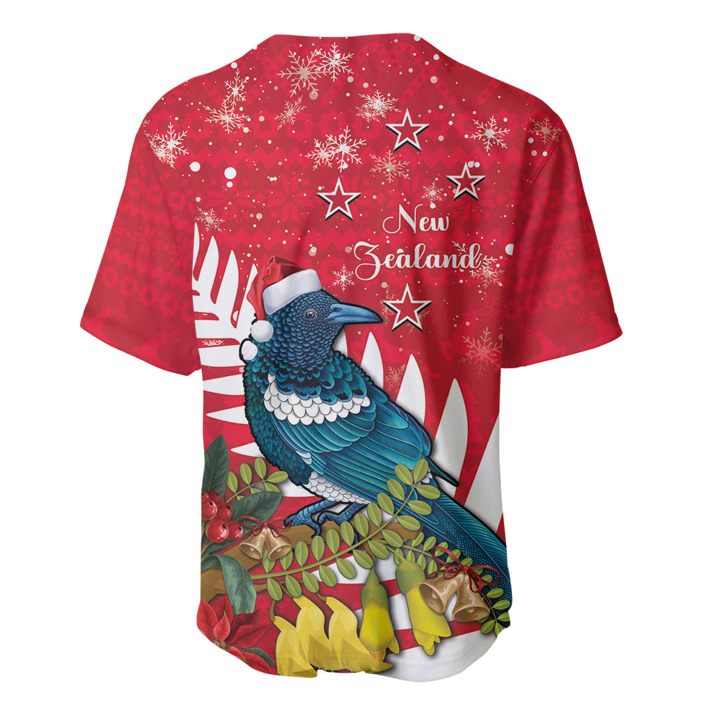 New Zealand Christmas In July Baseball Jersey Tui Bird With Kowhai Meri Kirihimete LT14 - Polynesian Pride