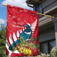 New Zealand Christmas In July Garden Flag Tui Bird With Kowhai Meri Kirihimete LT14 - Polynesian Pride